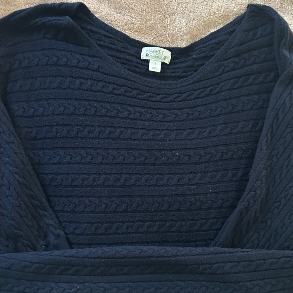 Market & Spruce Women's Dark Sweater V-Neck